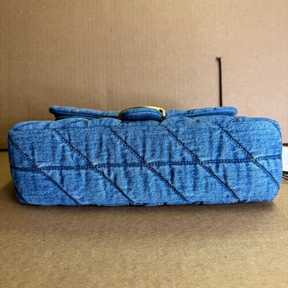 Coach Quilted Tabby 26 Medium Denim Shoulder Bag - Picture 10 of 14